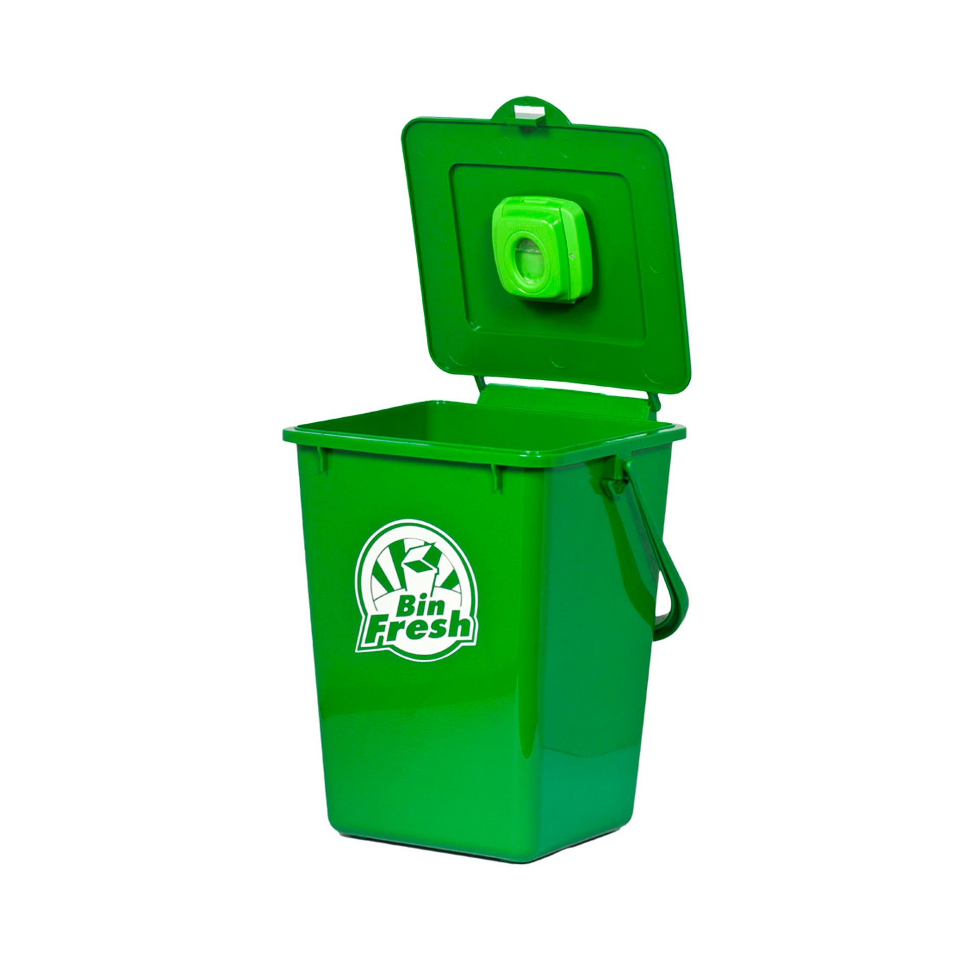 9l compost bin with Minibini kitchen compost bin freshener attached below the lid