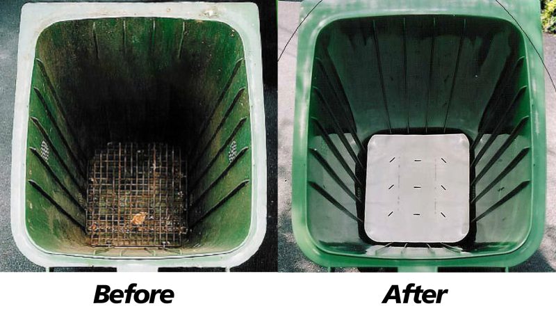 Green compost bin cleaning before and after results