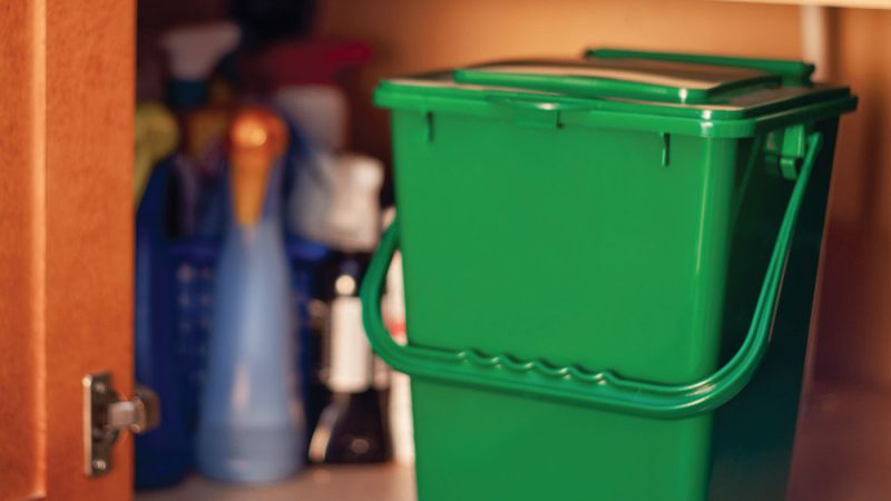 Bin Doctor Kitchen Composter Bin inside kitchen sink cabinet